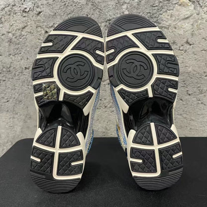 Chanel Casual Sneakers in Blue and White