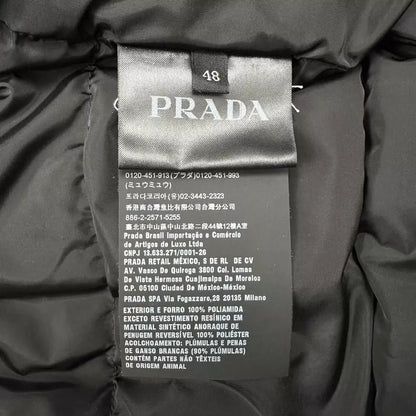 Prada Triangular Logo Puffer Jacket Size 48