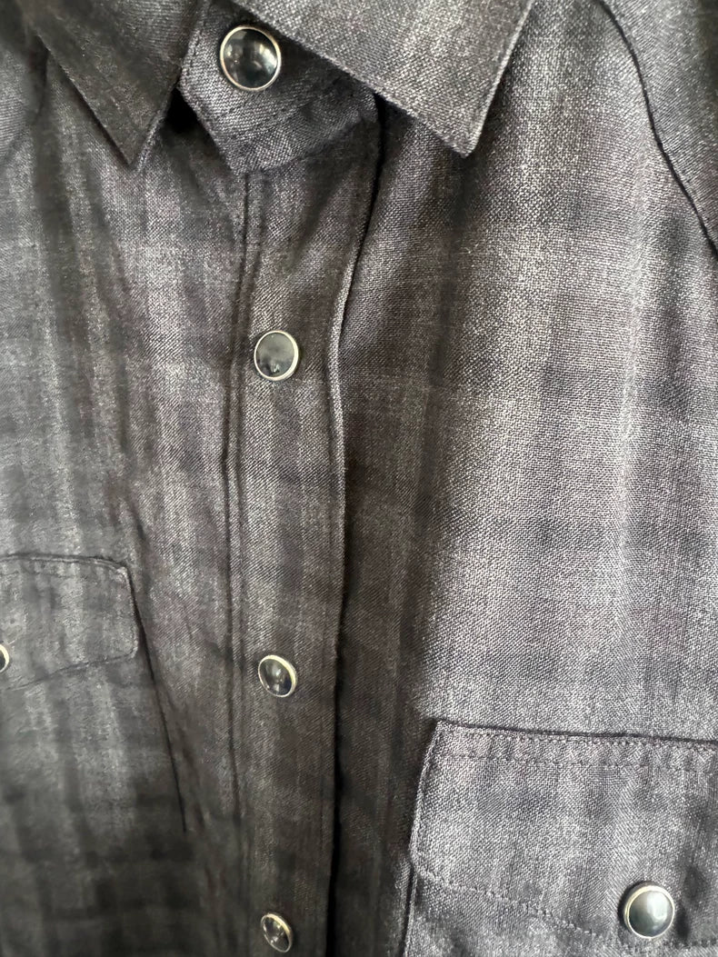 Saint Laurent Black Checkered Long Sleeve Shirt