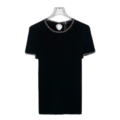 Chanel Black Lace Short Sleeve T-Shirt