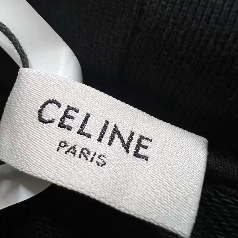 Celine Black Studded Logo Hoodie XS