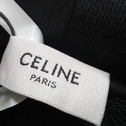 Celine Black Studded Logo Hoodie XS