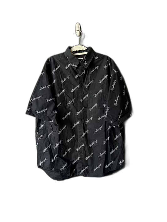 Black Logo Short Sleeve Shirt by Balenciaga