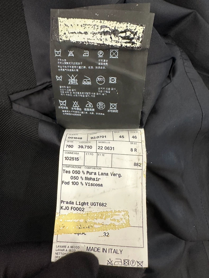 Prada Black Wool Suit Jacket for Men