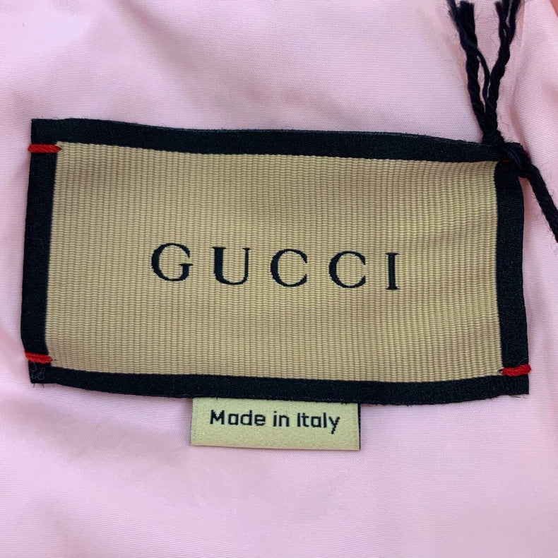 Gucci Pink White Color Block Puffer Vest