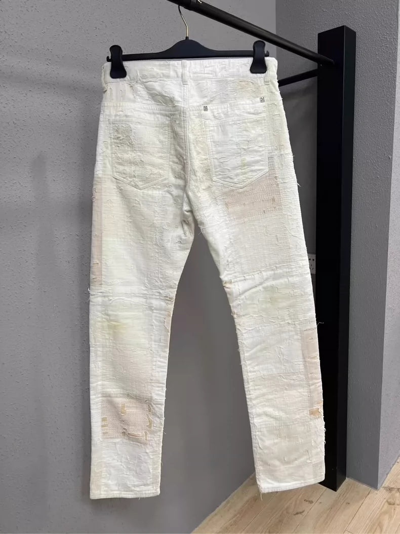 Givenchy White Distressed Denim Pants