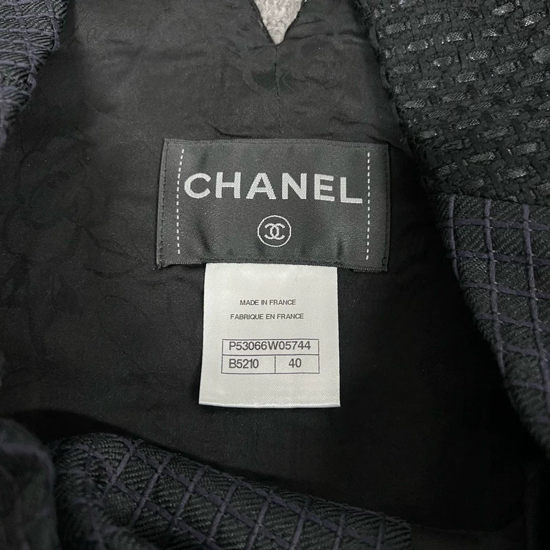 Chanel Black Tweed Double-Breasted Jacket
