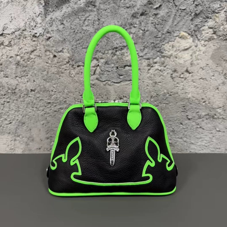 Chrome Hearts Black Green Shell Bag