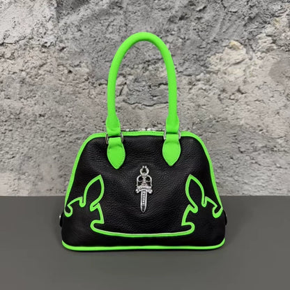 Chrome Hearts Black Green Shell Bag