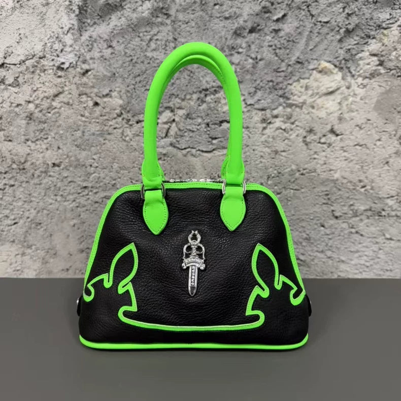 Chrome Hearts Black Green Shell Bag