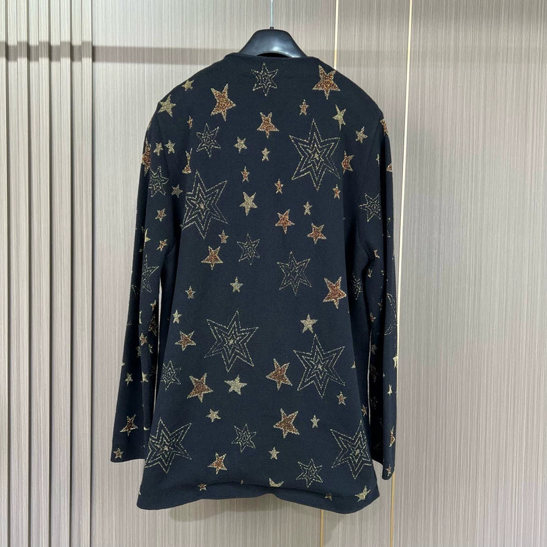 Saint Laurent Knit Cardigan with Star Design