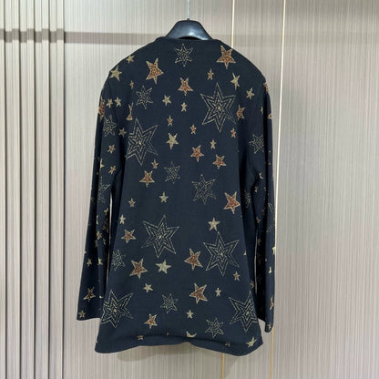 Saint Laurent Knit Cardigan with Star Design