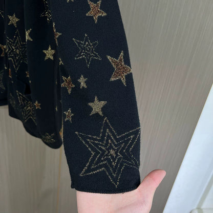 Saint Laurent Knit Cardigan with Star Design