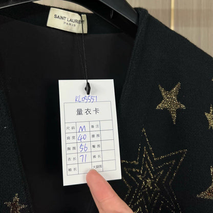 Saint Laurent Knit Cardigan with Star Design