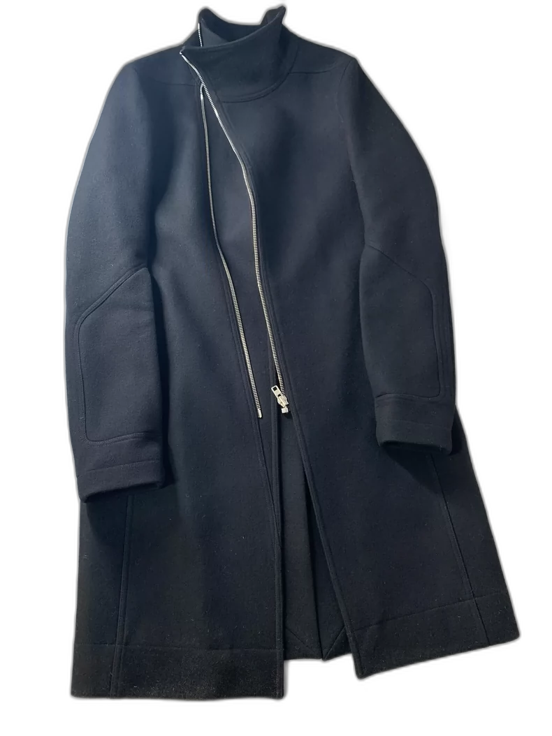 Rick Owens Long Wool Zip Coat