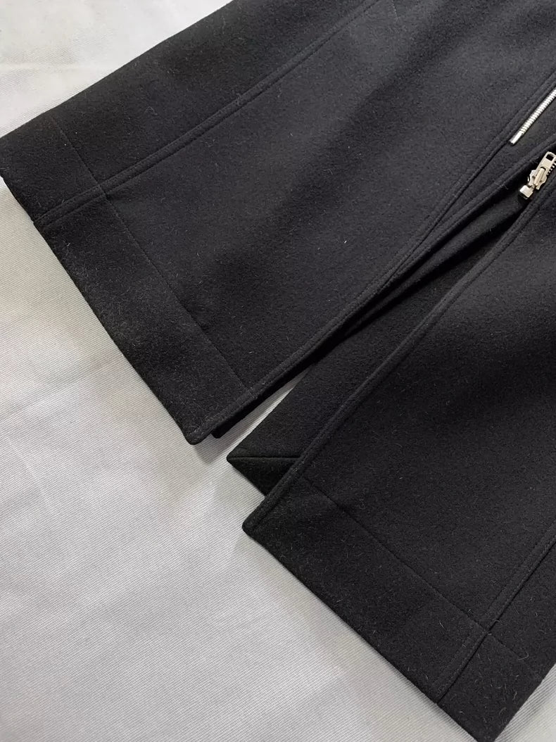 Rick Owens Long Wool Zip Coat