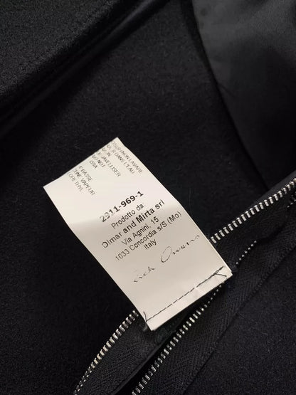 Rick Owens Long Wool Zip Coat