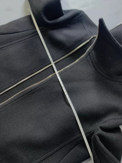 Rick Owens Long Wool Zip Coat