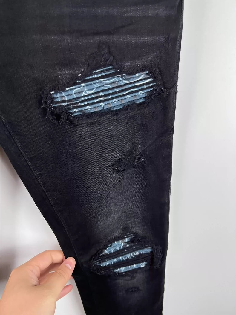 Blue Paisley Amiri Denim Jeans