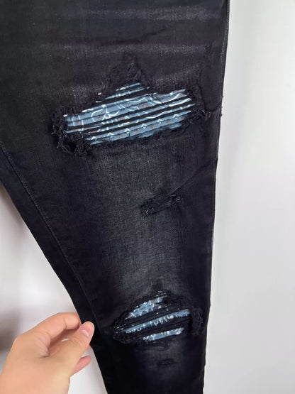 Blue Paisley Amiri Denim Jeans