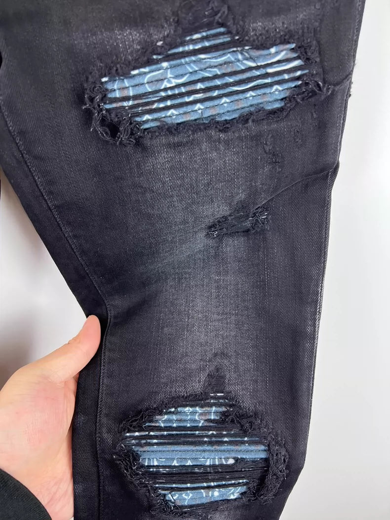 Blue Paisley Amiri Denim Jeans