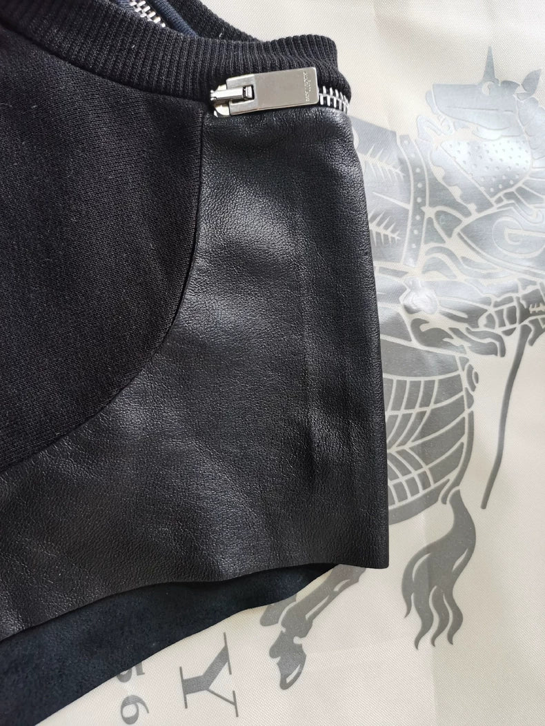 Saint Laurent Paris Wool Leather Sleeveless Vest