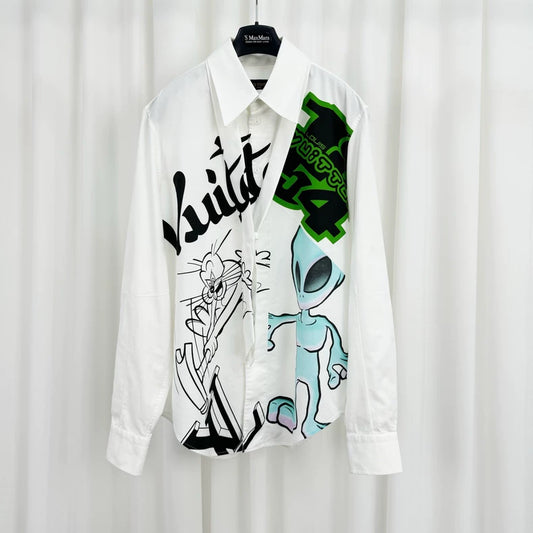 Louis Vuitton Alien Print Button Up Shirt-yf