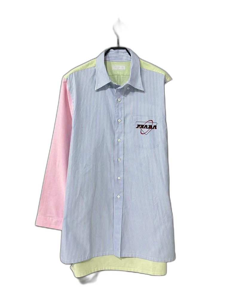 Color Block Long Sleeve Shirt by Prada