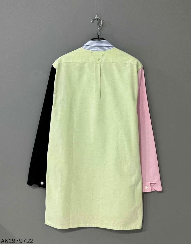 Color Block Long Sleeve Shirt by Prada