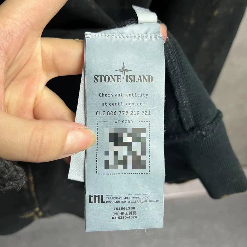 Stone Island Black Bleached Hoodie Size XXL