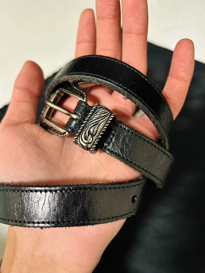 Saint Laurent Black Decorative Leather Belt