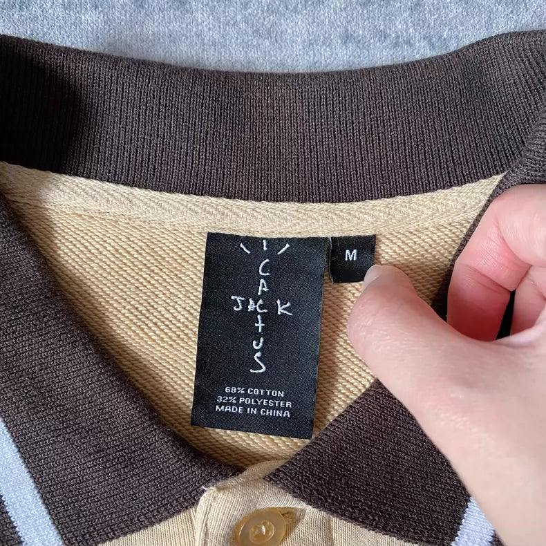 Cactus Jack Long Sleeve Polo T-shirt-zp