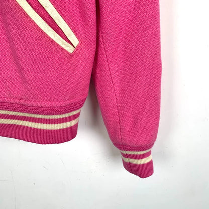 Saint Laurent Pink Wool Baseball Jacket