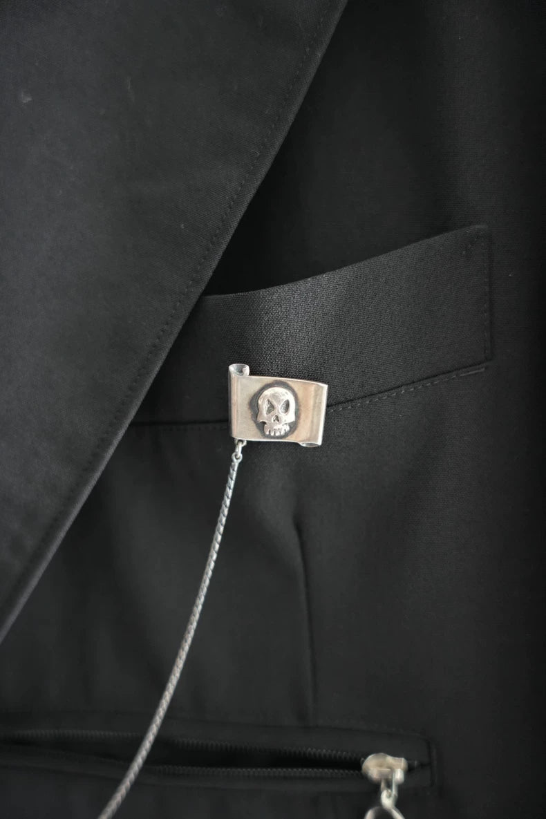 Yohji Yamamoto Silver Chain Brooch