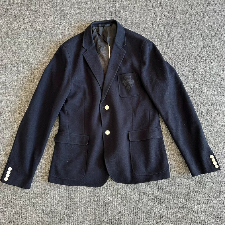 Gucci Wool Blend Blazer in Navy Blue