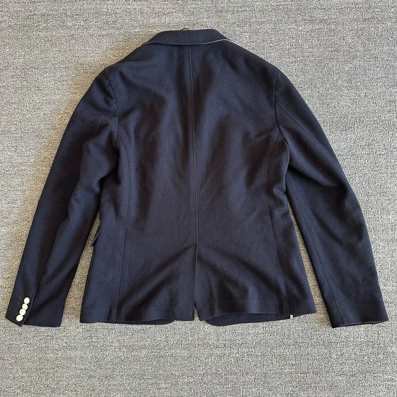 Gucci Wool Blend Blazer in Navy Blue