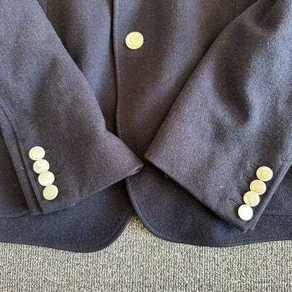 Gucci Wool Blend Blazer in Navy Blue