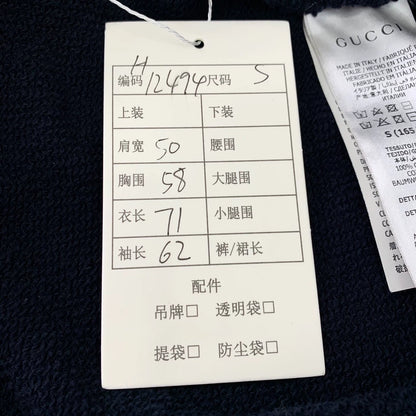 Navy Logo Print Hooded Sweatshirt