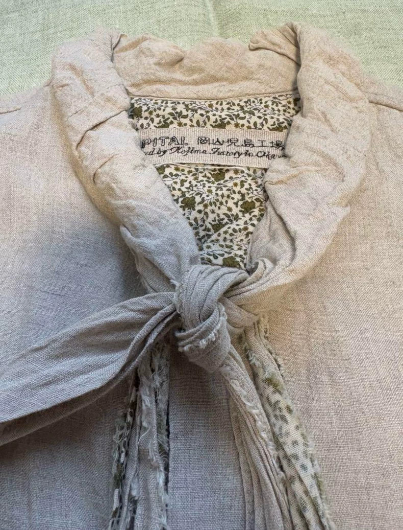 Kapital Floral Linen Bowtie Shirt