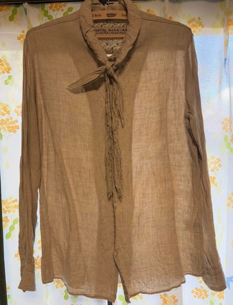 Kapital Floral Linen Bowtie Shirt