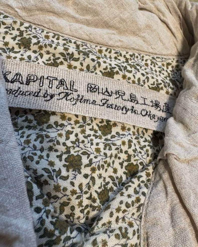 Kapital Floral Linen Bowtie Shirt