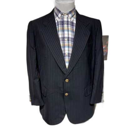 Vintage Dior Black Striped Wool Blazer