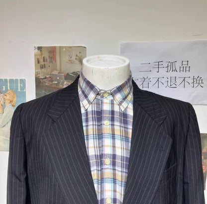 Vintage Dior Black Striped Wool Blazer