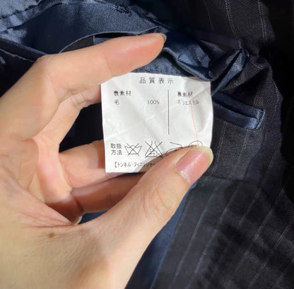 Vintage Dior Black Striped Wool Blazer