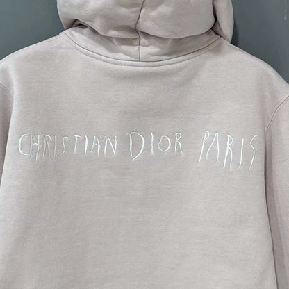 Pink Embroidered Logo Hoodie Dior
