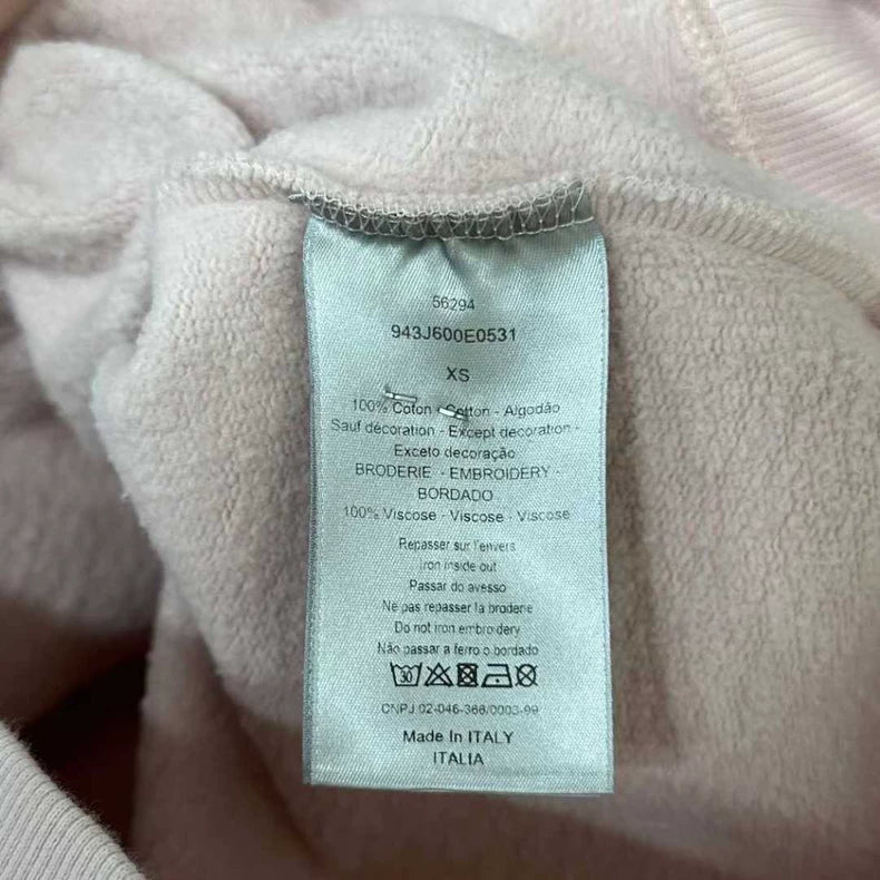 Pink Embroidered Logo Hoodie Dior
