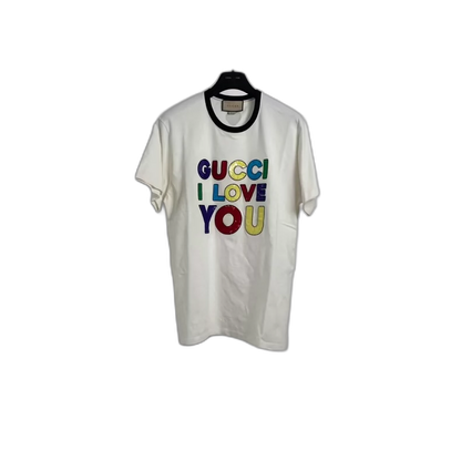 Gucci Sequined Logo White T-Shirt