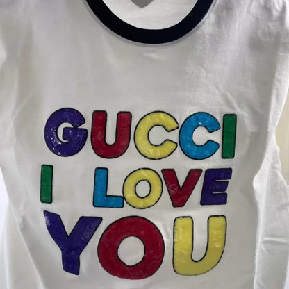 Gucci Sequined Logo White T-Shirt