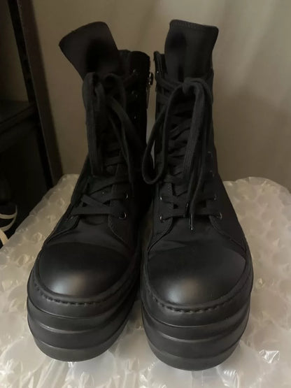 Rick Owens Black High Top Platform Sneakers-yf