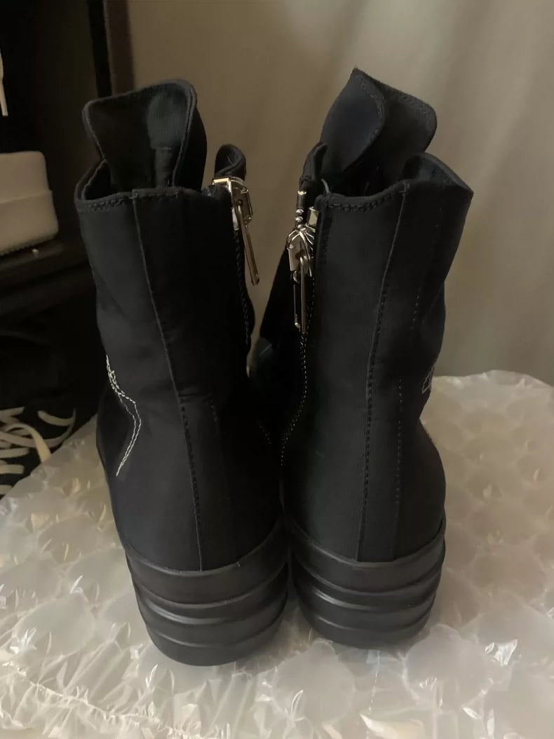 Rick Owens Black High Top Platform Sneakers-yf